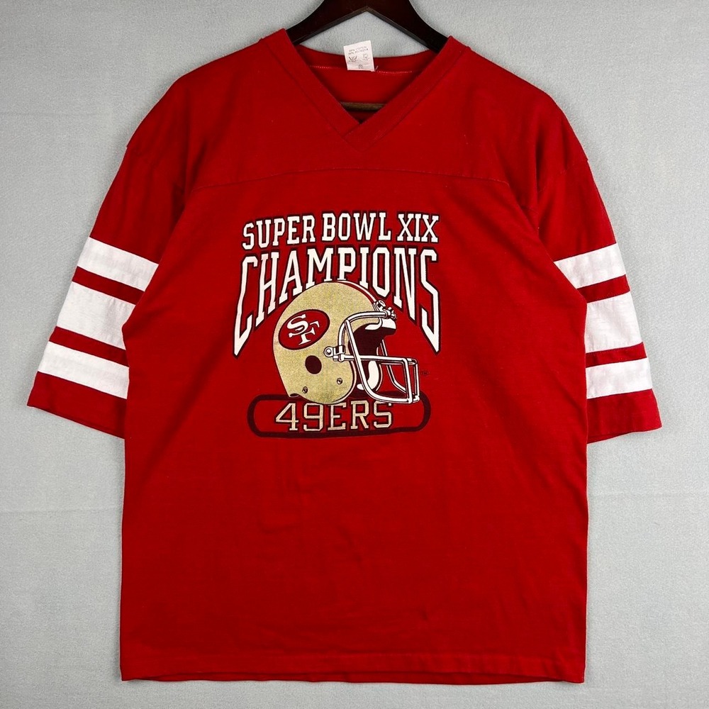 San Fransisco 49ers Super Bowl XIX NFL Football Champions Red Tee Shirt